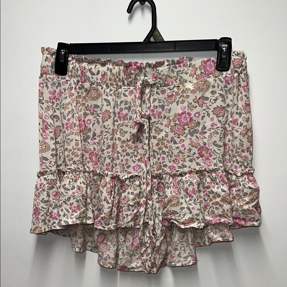 Vanilla Star Pink and Cream Floral Shorts